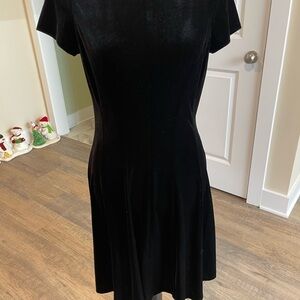 Chaps Elegant Black Velvet Dress